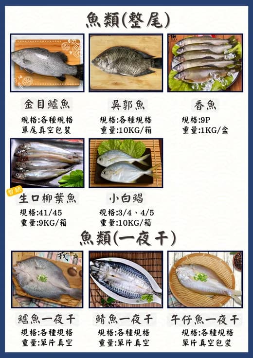 988 廚房魚類整尾（二）型錄頁