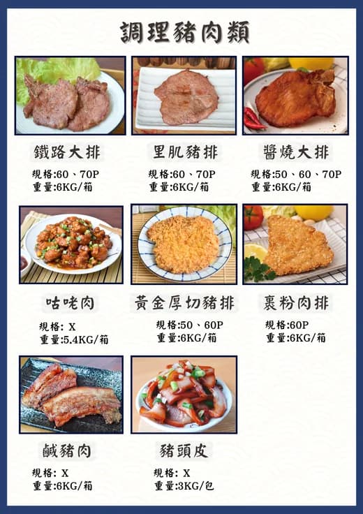 988 廚房豬肉類型錄頁